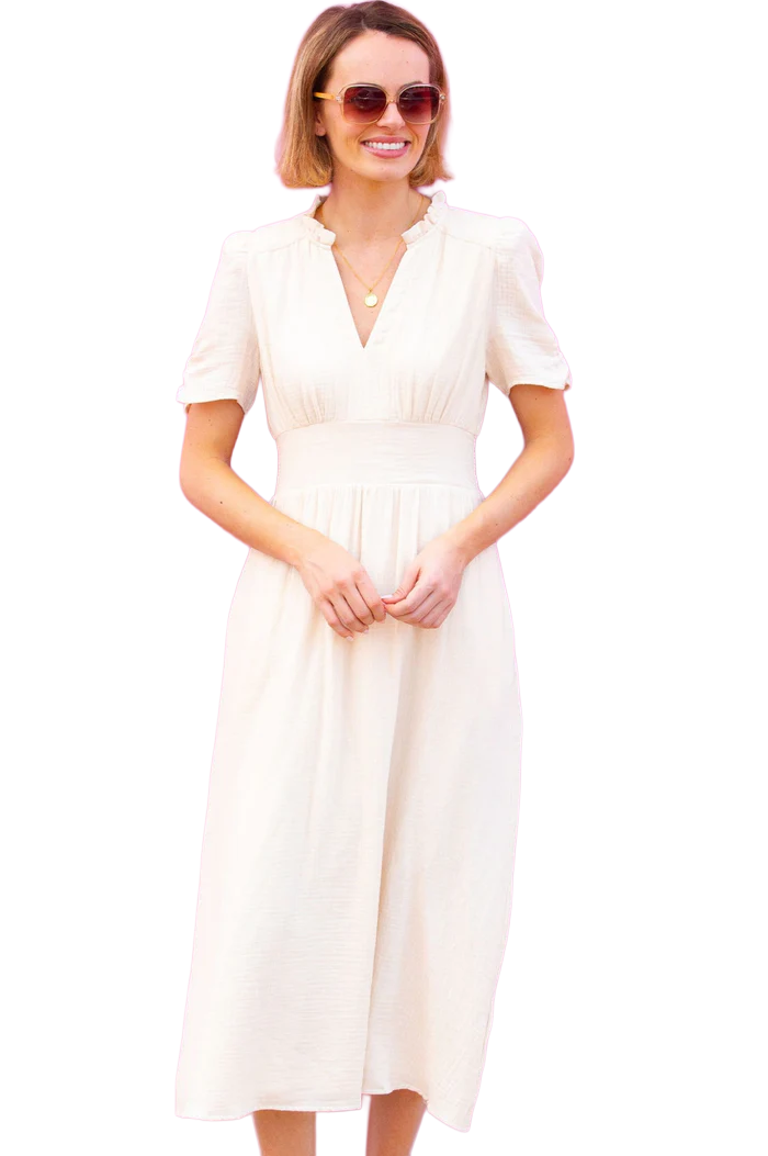 Esha Cheesecloth Dress | Ecru