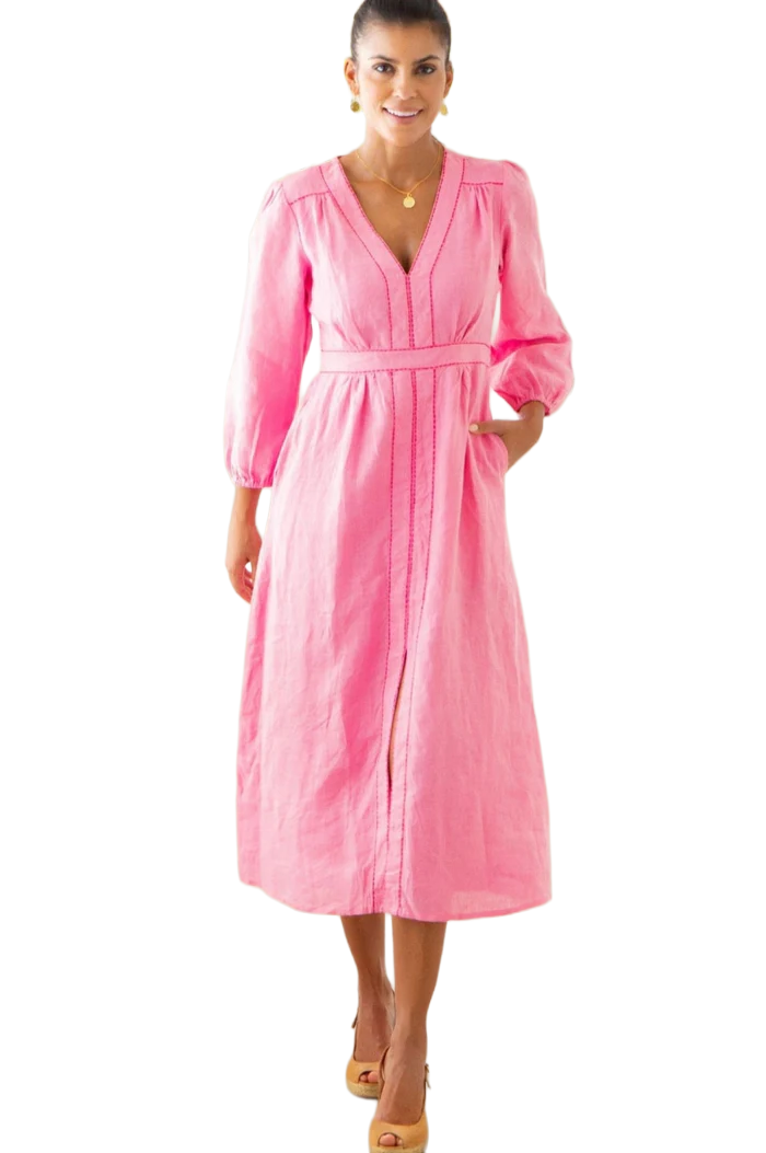 Jamila Linen Dress | Baby Pink