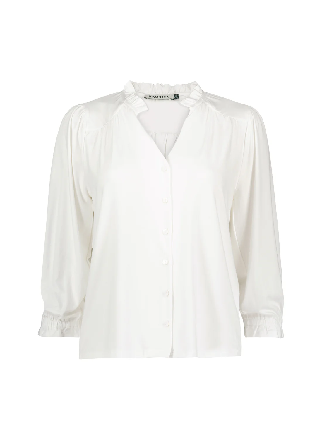 Annie Ruffle Collar Blouse | Pure White