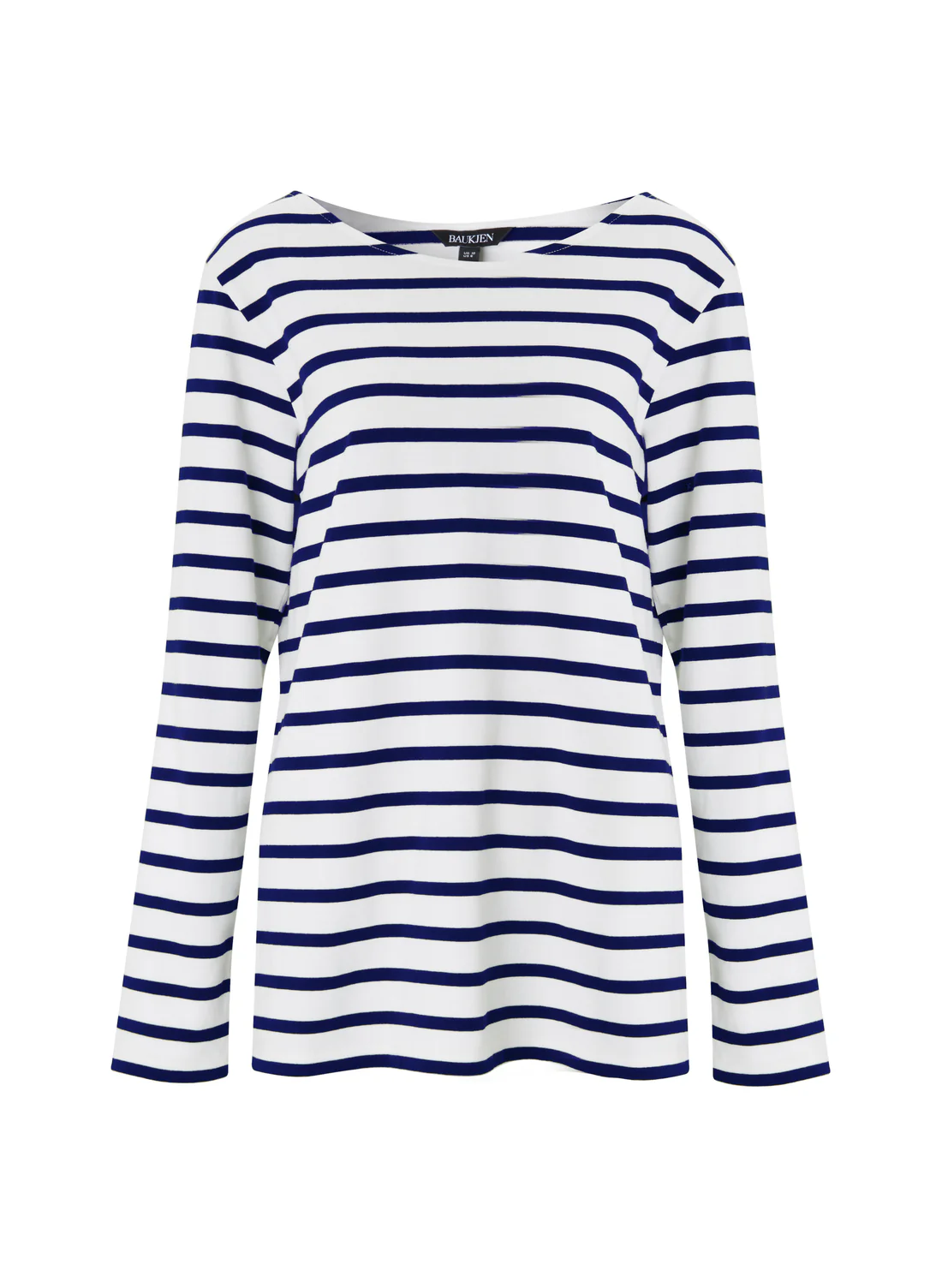 Ashley Organic Cotton Top | Soft White Deep Indigo