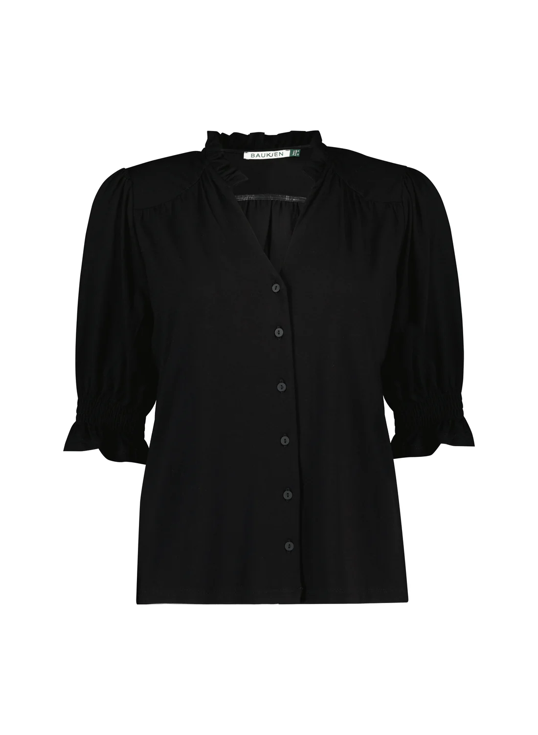 Noa Short Sleeve Blouse | Caviar Black