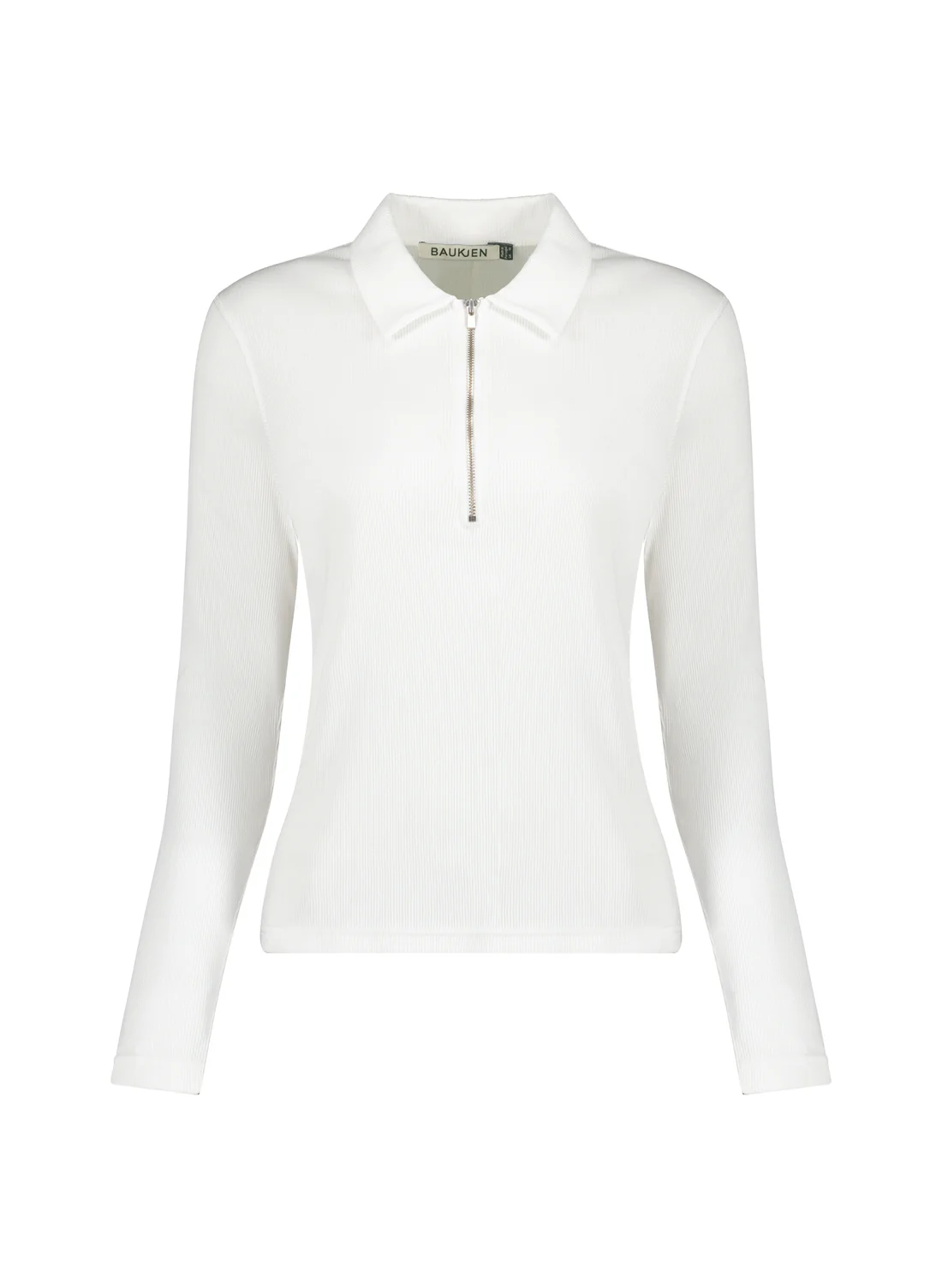 Organic Cotton Zip Collar Top | Antique White