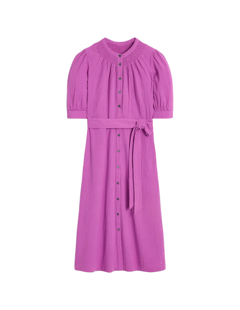 Ada Double Cloth Midi Dress | Foxglove Purple