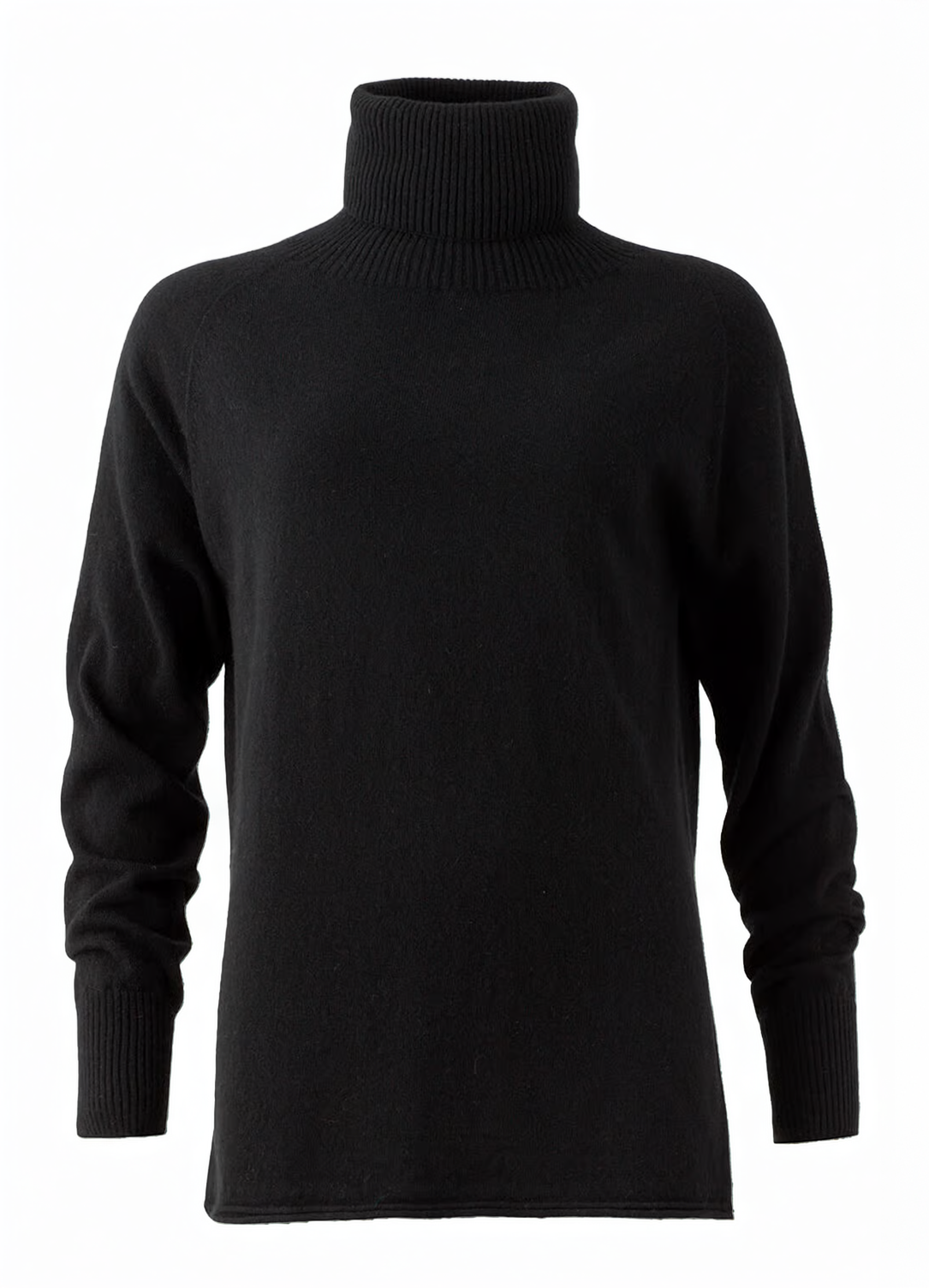 supersoft slouch roll neck jumper in black