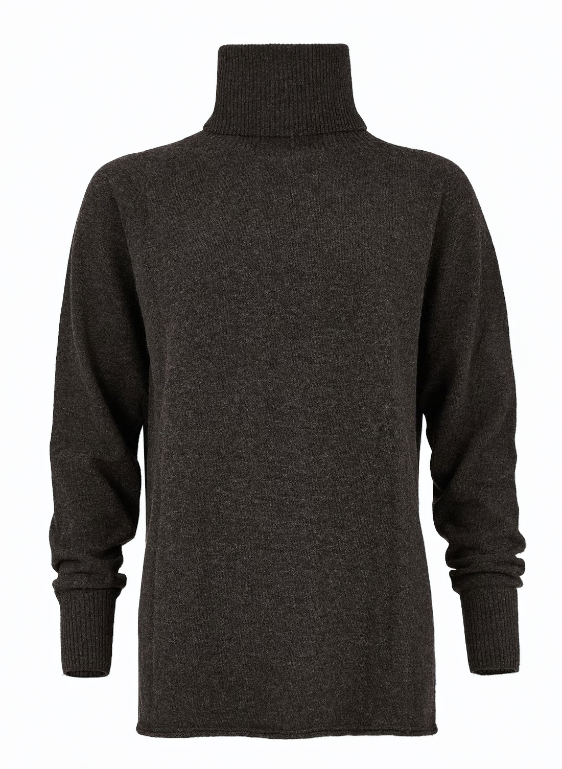 supersoft slouch roll neck jumper in charcoal