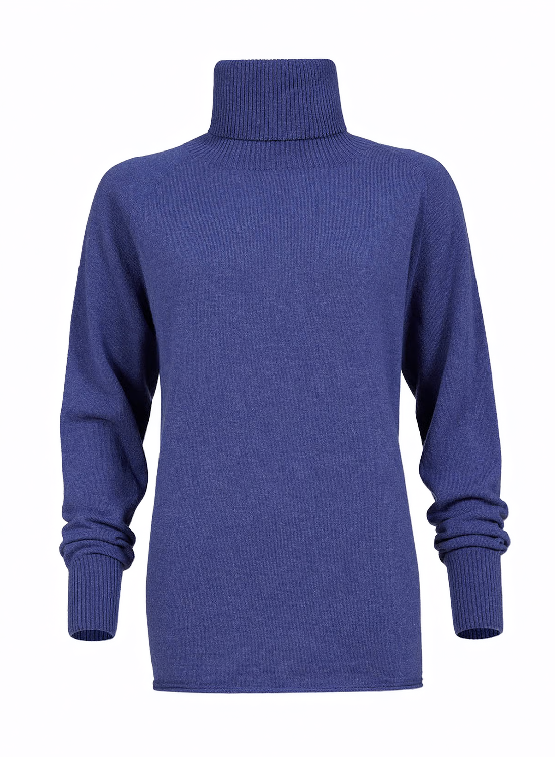 supersoft slouch roll neck jumper in indigo blue
