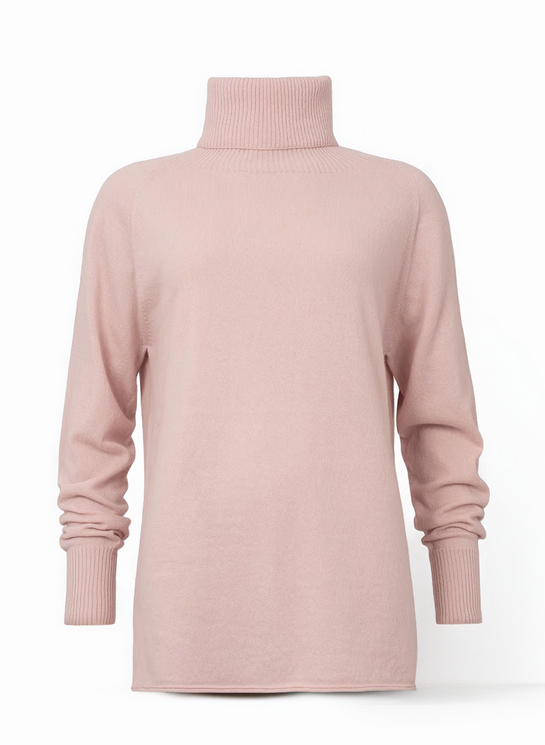 supersoft slouch roll neck jumper in light pink